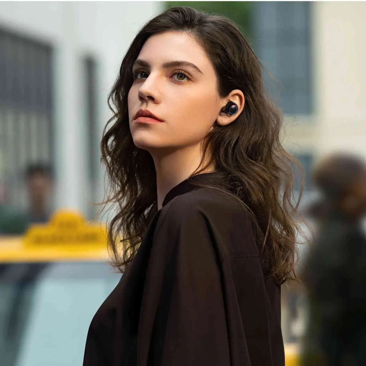 UrbanX True Wireless Bluetooth Earbuds + Charging Case, Black, Dual Connect, IPX5 Water Resistance, Bluetooth 5.2 Connection, Balanced, Bass Boost Compatible with Lenovo K5 Pro