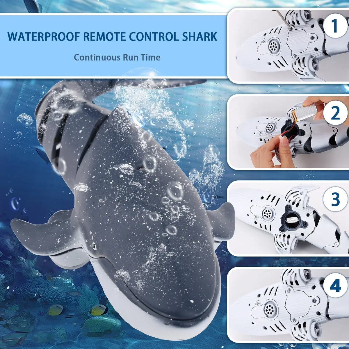 Ant Class Remote Control Whale Toys, RC Shark Spray Water Boat Toy for Boys Girls, Swimming Pool Toys, RC Boat for Kids, Diving Toys for Pool