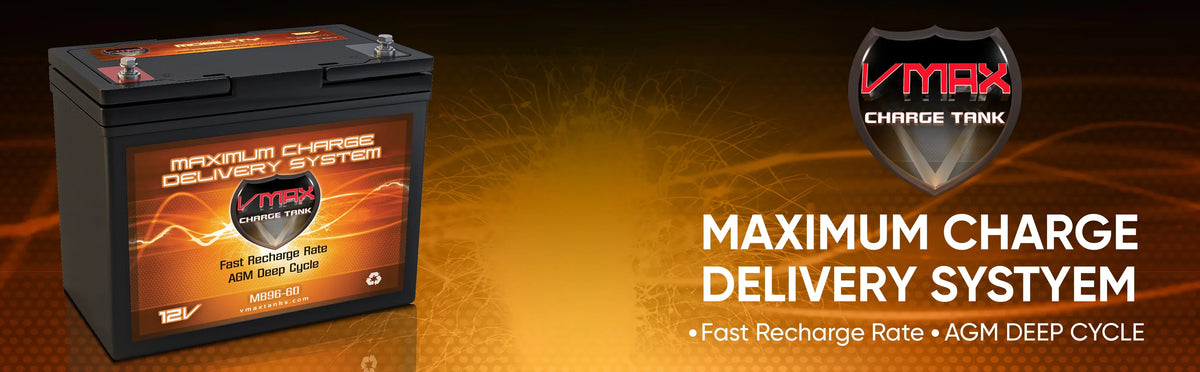 VMAX MR96-60 12V 60Ah AGM Deep Cycle Marine Battery for Minn Kota Endura Max 40 Hand Control - 12V-40lb Trolling Motor