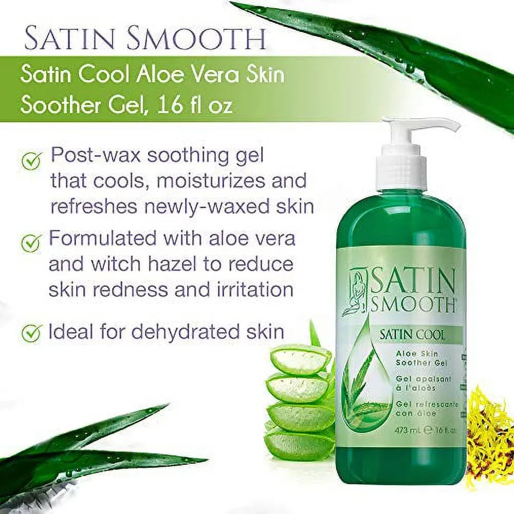 Satin Smooth Satin Cool Aloe Vera Skin Soother Gel, 16 fl oz
