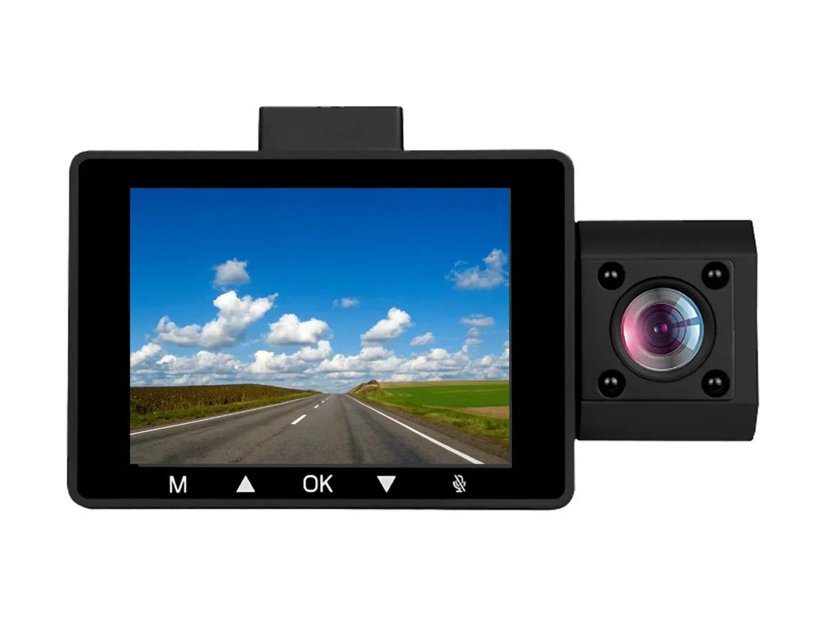 myGEKOgear by Adesso Scout Pro 2K 3-Channel Dash Cam Surveillance Edition with Front View, Cabin View, Rear - Wide Angle View - G-Sensor GOSP32G