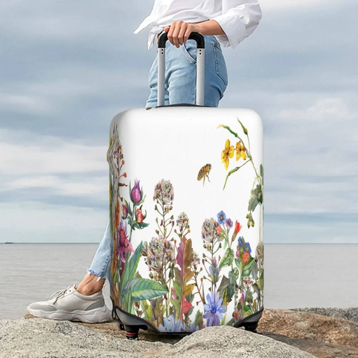 Haiem Herbs And Wildflowers Luggage Cover,Durable, Washable Suitcase Protector With Anti-Scratch Technology - Keep Your Luggage Looking New X-Large