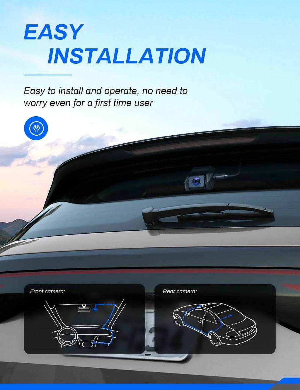 Crosstour Dash Cam, Front and Rear Crosstour 2.5K Dual Car Cam GPS Dash Camera for Cars 3 inch IPS Screen Magnetic Dashboard Recorder 170° Backup Camera