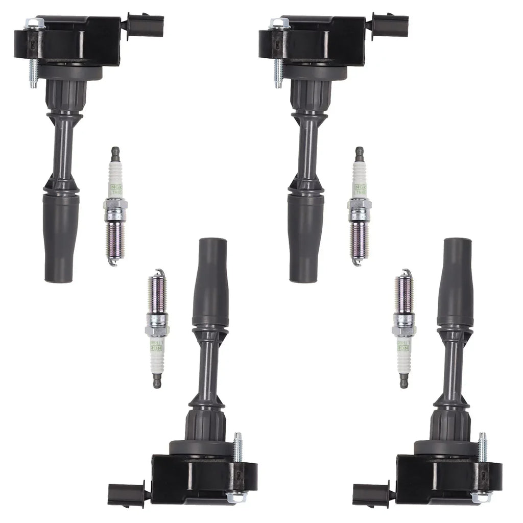 Set of 4 ISA Ignition Coils and NGK Platinum Spark Plugs Compatible with 2018 Buick Regal Sportback 2.0L l4 Replacement for UF680