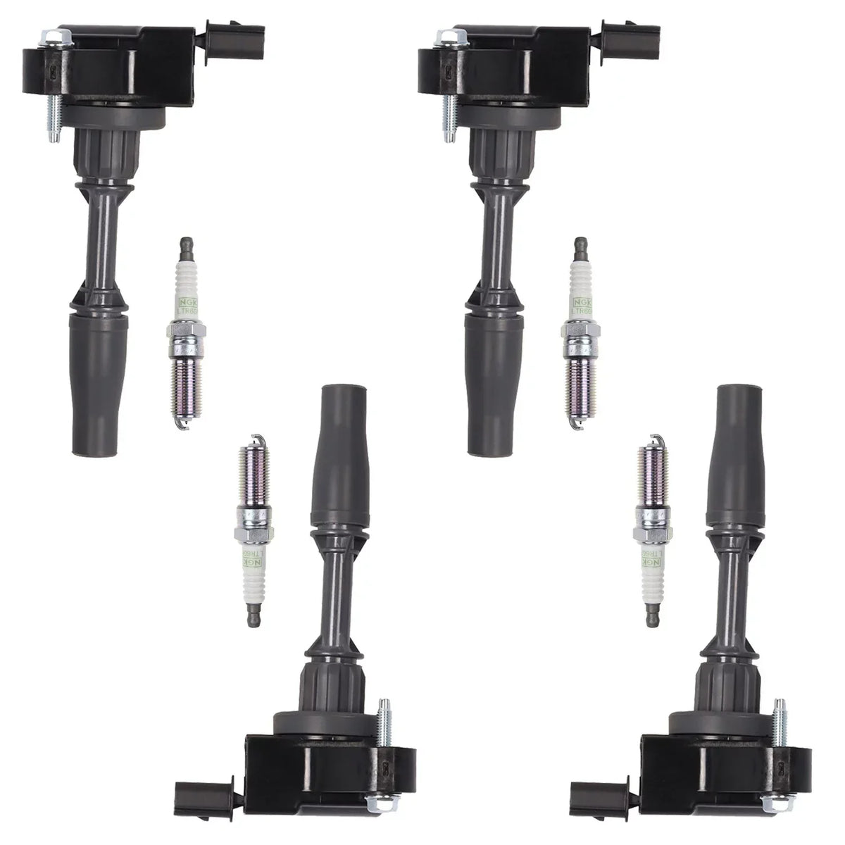 Set of 4 ISA Ignition Coils and NGK Platinum Spark Plugs Compatible with 2018 Buick Regal Sportback 2.0L l4 Replacement for UF680