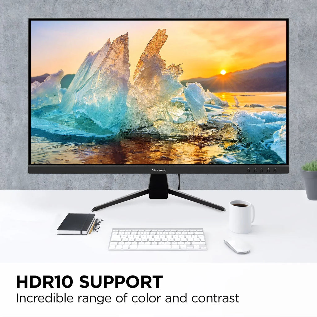 ViewSonic VX3267U-2K 32 Inch 1440p IPS Monitor with 65W USB C, HDR10 Content Support, Ultra-Thin Bezels, Eye Care, HDMI, and DP Input
