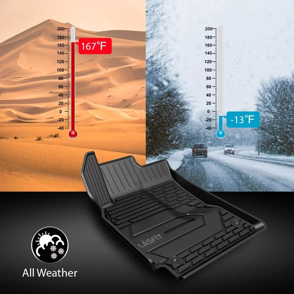 Lasfit Floor Liners for 2013- 2015 Jeep Grand Cherokee （Fit Bench Seating ONLY）,for 2013-2021 Dodge Durango (Fit Bench Seating on 2nd Row only),All Weather Fit TPE Floor Mats Set