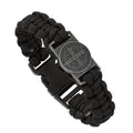 Mcvan B1128C Men Paracord Saint Benedict Black Carded Bracelet