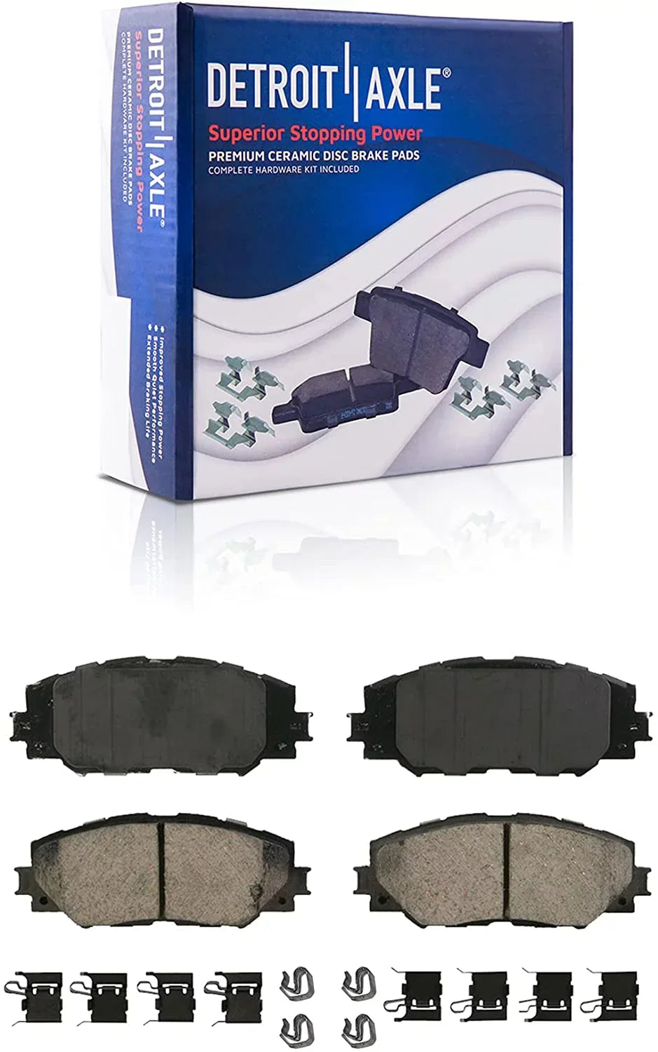 Detroit Axle - Front Brake Kit for 2009-2019 Toyota Corolla Matrix Pontiac Vibe, 2008-2014 Scion xD Replacement 2009 2010 2011 2012 2013 2014 Disc Brake Rotors Ceramic Brakes Pads