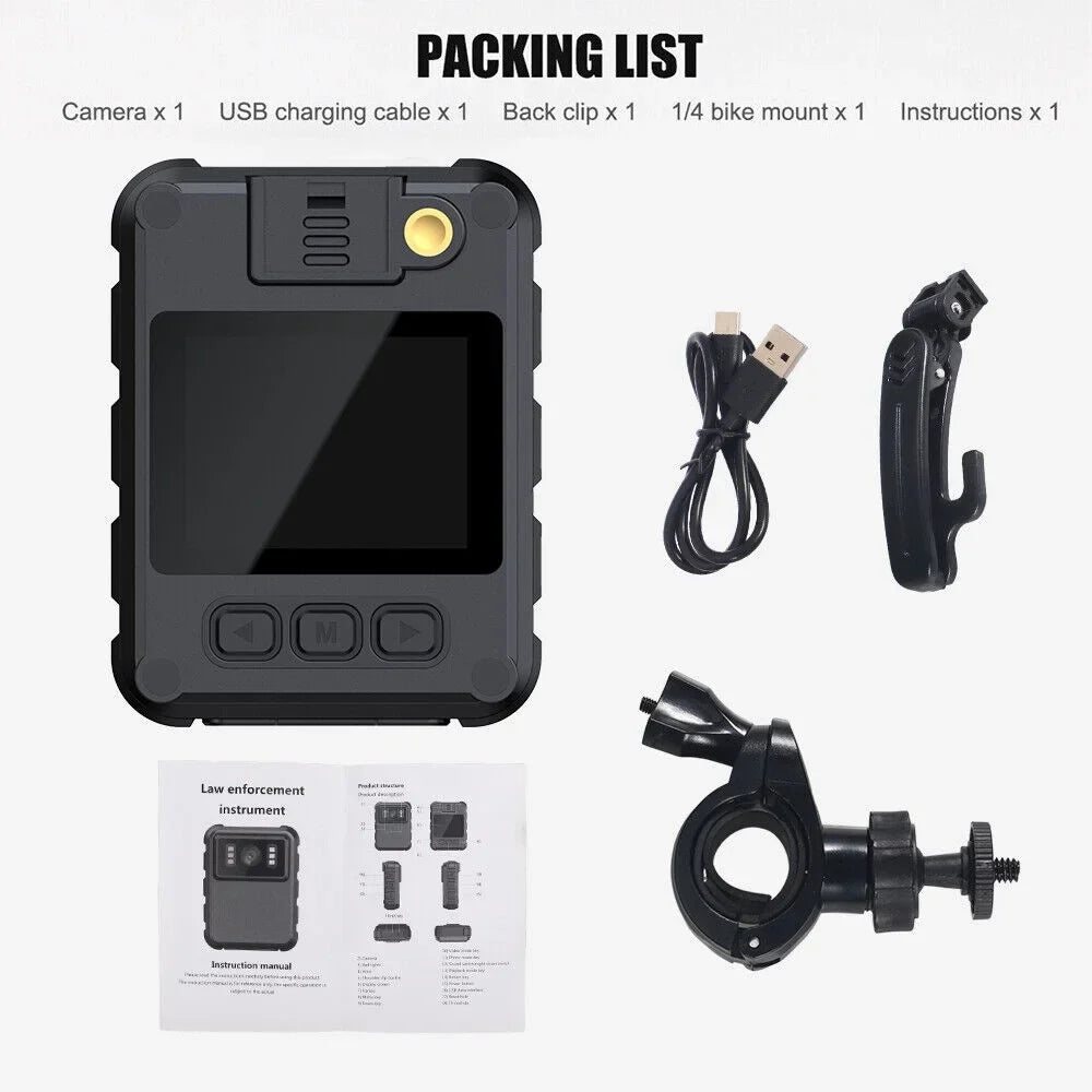 JahyShow Night Vision Body Camera - Mini Camcorder with 1080P Audio Video DVR and WiFi Connectivity