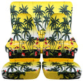 T242-Designcovers Fits 2003-2006 Jeep wrangler LJ Hawaiian Print Seat Covers: Yellow w Palm Tree - Full Setr