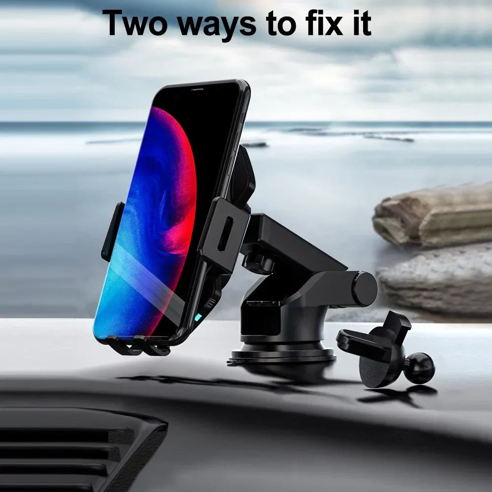 Wireless Car Charger, Saoqi 10W Smart Sensor Auto Clamping Air Vent Dashboard Windshield Car Phone Holder Mount, Compatible for iPhone, Samsung, Google, LG, etc