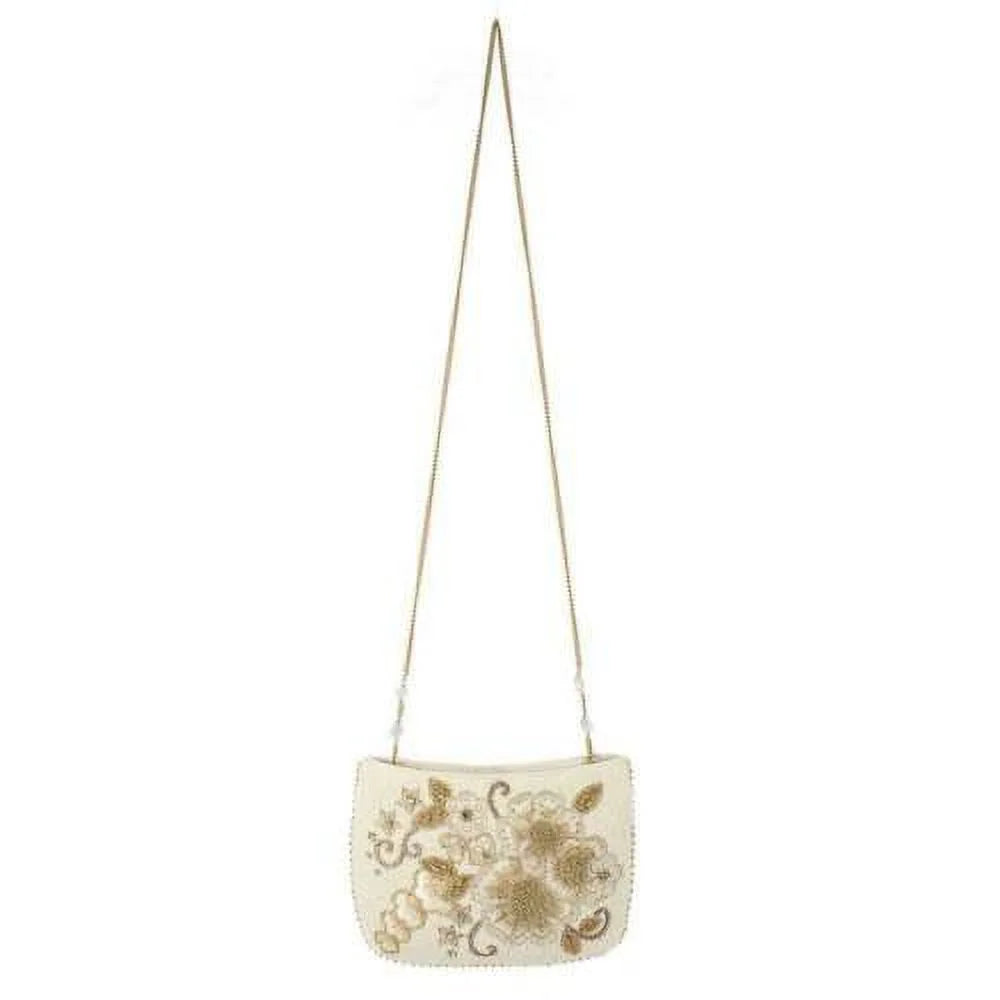 Mary Frances Radiance Crossbody Bridal Clutch Beaded White Bride Handbag Bag NEW