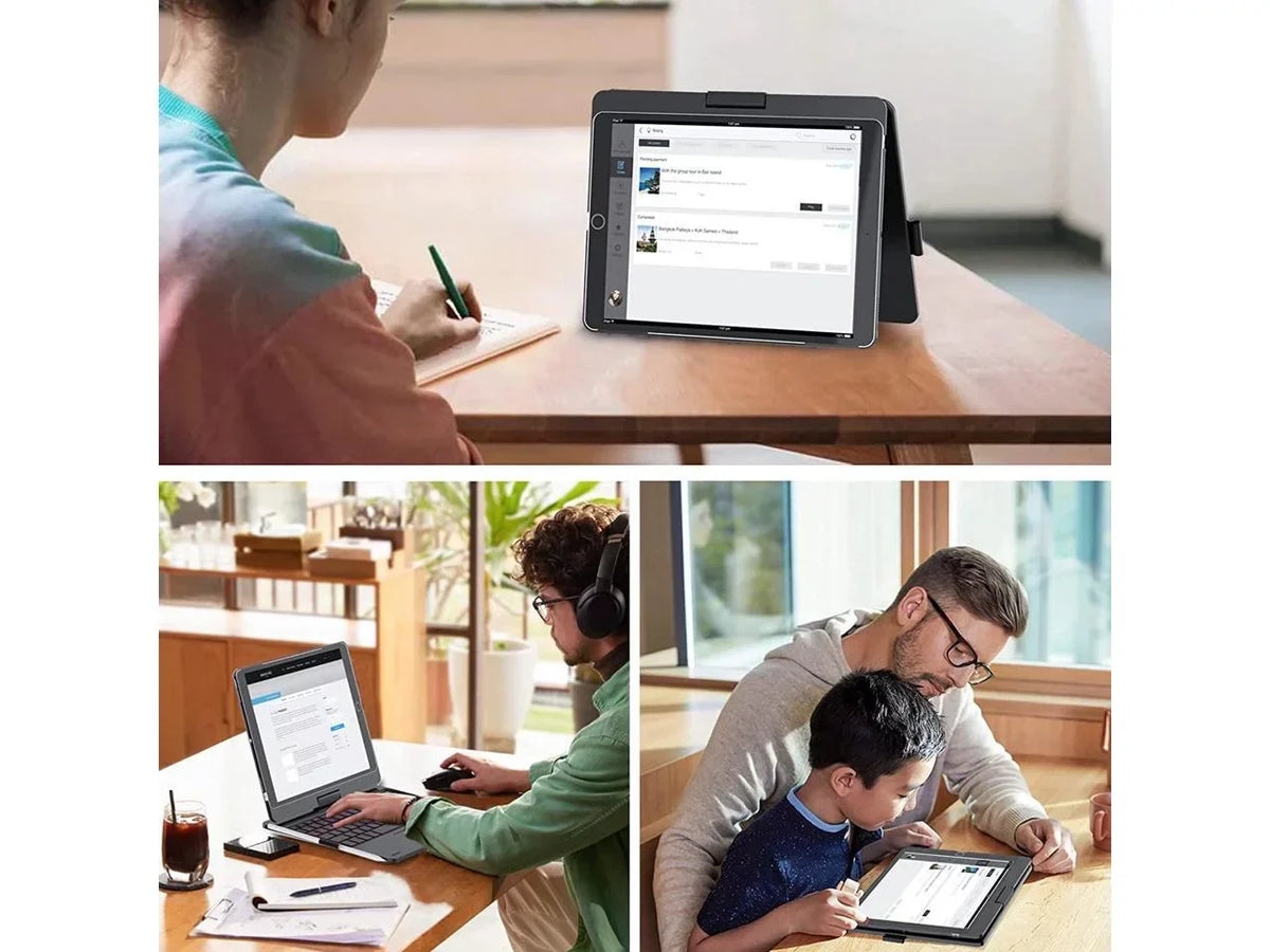 Touchpad Keyboard case for 10.2 inch iPad 9th Gen 2021/ 8th Gen 2020/ 7th Gen 2019 and iPad Air 3 / Pro 10.5, Rotatable Backlit Keyboard with Pencil Holder