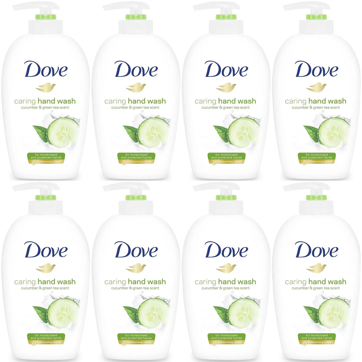 Dove Go Fresh Beauty Cream Caring Hand Wash, Cucumber & Green Tea Scent, 250 Ml / 8.45 Ounce (Pack of 8)