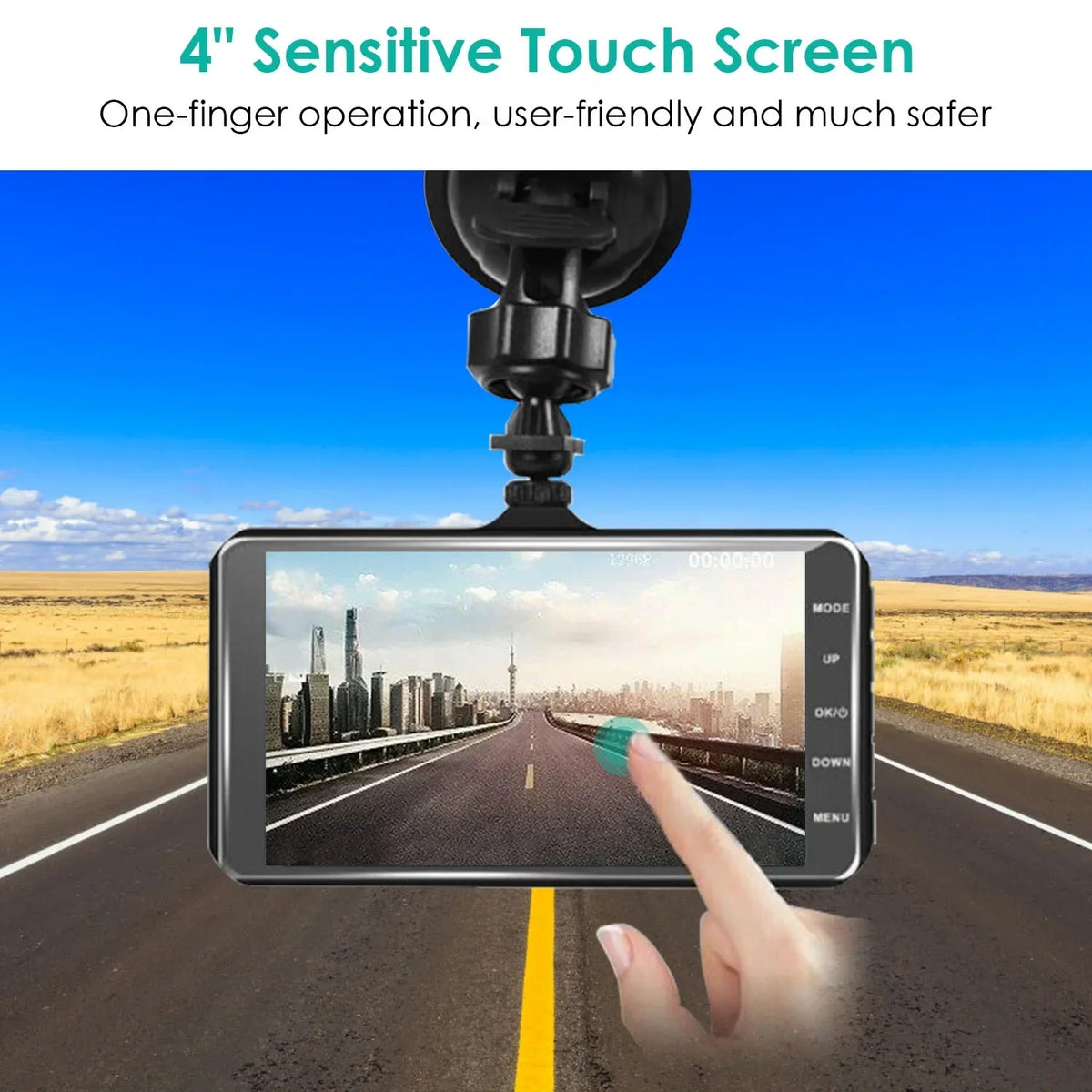 Front and Rear 1080P Dashcams for Cars iMounTEK Dual Dash Cam with 4in Touch IPS Screen Car Camera Driving Recorder for Taxi