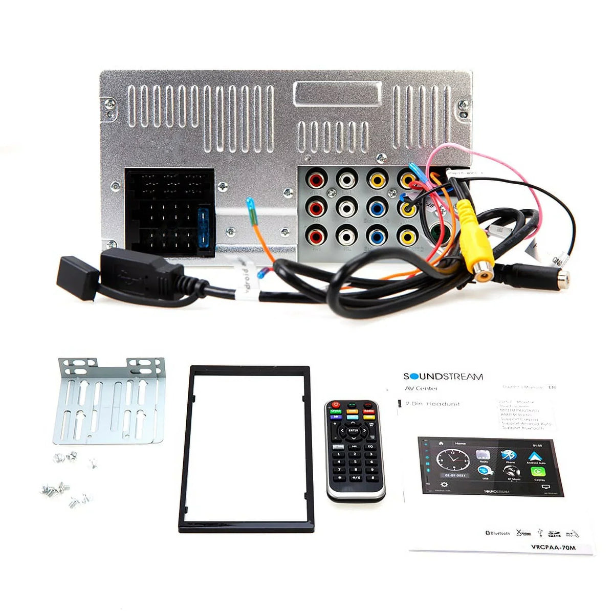 Soundstream VRCPAA-70M 7" Double DIN Bluetooth Apple CarPlay & Android +Camera