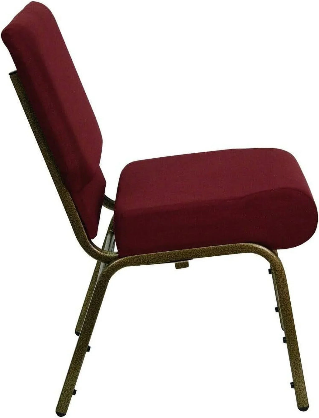 HERCULES Series 21''W Stacking Church Chair In Burgundy Fabric - Vein Frame