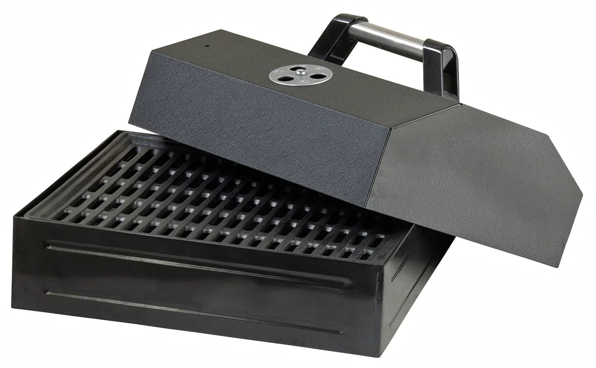 Camp Chef BBQ Grill Box with Lid, BB100L, 14 x 16 Inch True Seasoned Cast Iron Grill Grates