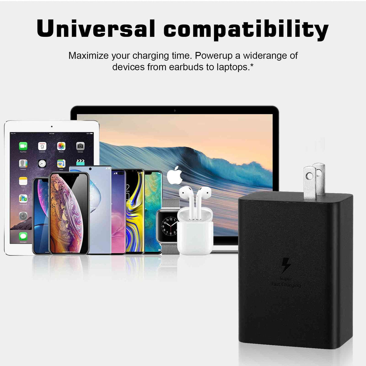 65W Fast Travel Charger with 3 Ports - USB & Dual USB-C - High-Speed Charging for Laptops, Phones vivo Y17/X27 Pro/S1 (China)/X27/iQOO iPhone, Samsung Galaxy, Google Pixel, MacBook, Steam Deck