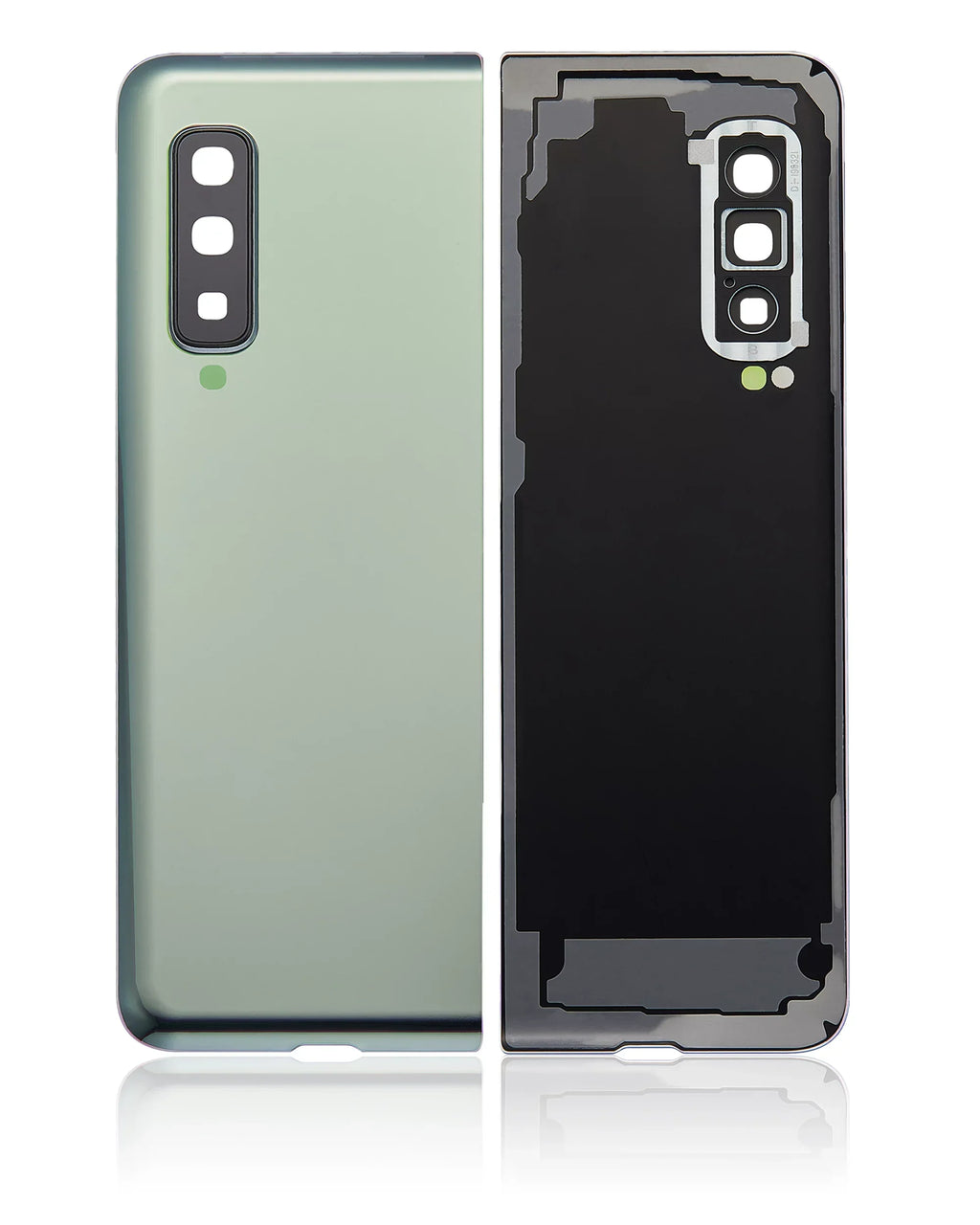 Replacement Back Cover Glass With Camera Lens Compatible For Samsung Galaxy Fold 4G (F900) (Aftermarket Plus) (Space Silver)