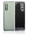 Replacement Back Cover Glass With Camera Lens Compatible For Samsung Galaxy Fold 4G (F900) (Aftermarket Plus) (Space Silver)
