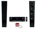 Rockville SINGMIX 5 2000w Bluetooth Home Receiver Mixer+(2) Black Tower Speakers