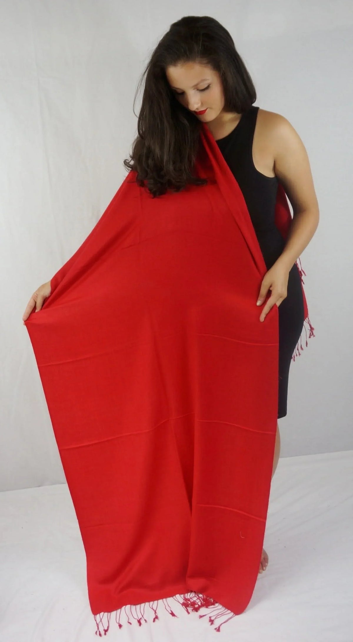 Scarf/Scarves/Shawl/Shawls/Stole/Wrap/Pashmina Scarf/Pashmina Shawl/Cashmere/Cashmere Scarf/Wool/Silk (Lipstick Red)