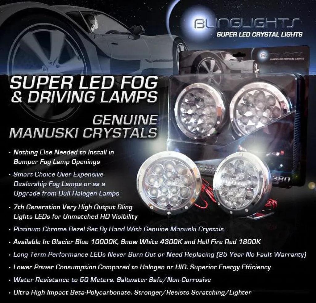 For 1996 1997 1998 1999 2000 Mercedes-Benz SLK 200 LED Foglamps Driving Fog Lamps R170 SLK200 Lights Kit