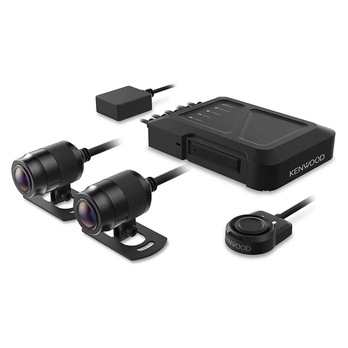 Kenwood STZ-RF200WD Motorsports HD Dash Cam with GPS and Rear-View Camera with 2 Kenwood STZ-RFCC300 9ft (3m) Extensional Cables
