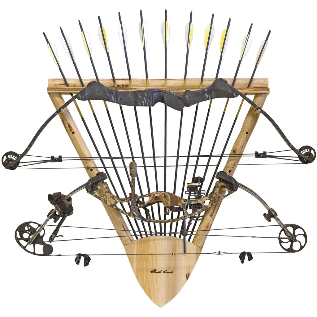 Rush Creek Creations Rustic 2 Compound Bow - 12 Arrow Archery Wall Storage Rack