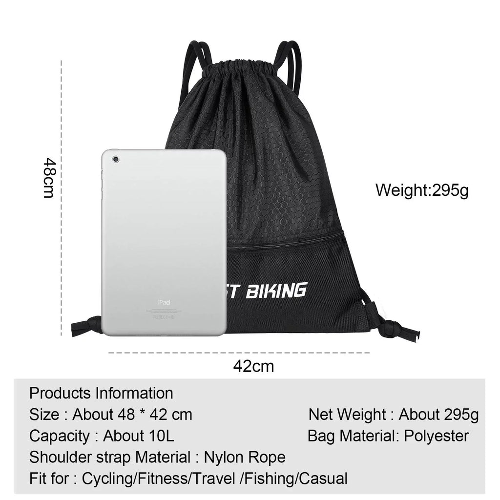 WEST BIKING Drawstring Bag Outdoor Sports Sackpack Backpack, Black