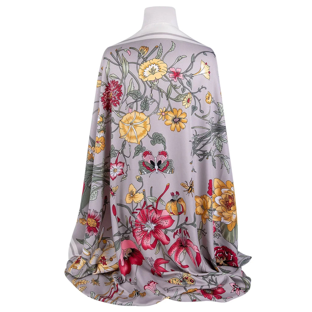 STP GOODS Evening Shawl and Wrap for Women Botany Beige Silk Shawl 51x51'' (130 * 130 cm) Travel Scarf Tops Fashion Shawl for Wedding