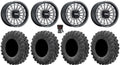 MetalFX Delta Contrast Cut 15" Wheels Bk 32" MotoRavage Tires Can-Am Maverick X3 / Honda Pioneer 1000 / Talon
