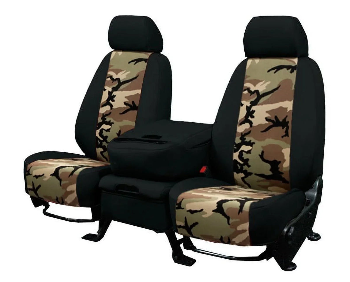 CalTrend Front Buckets Camo Seat Covers for 1994-1997 Toyota Land Cruiser - TY166-92KS Retro Insert with Black Trim