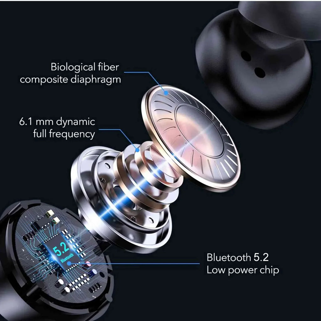 UrbanX True Wireless Bluetooth Earbuds + Charging Case, Black, Dual Connect, IPX5 Water Resistance, Bluetooth 5.2 Connection, Balanced, Bass Boost Compatible with Lenovo Tab M9