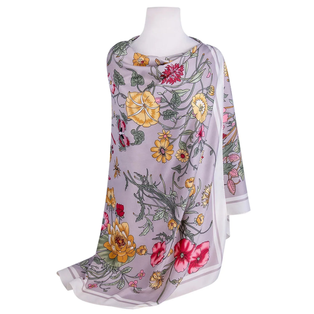 STP GOODS Evening Shawl and Wrap for Women Botany Beige Silk Shawl 51x51'' (130 * 130 cm) Travel Scarf Tops Fashion Shawl for Wedding