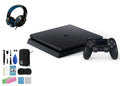 Sony 2215B PlayStation 4 Slim 1TB Gaming Console Black, Headset With BOLT AXTION Cleaning Kit Bundle Like New