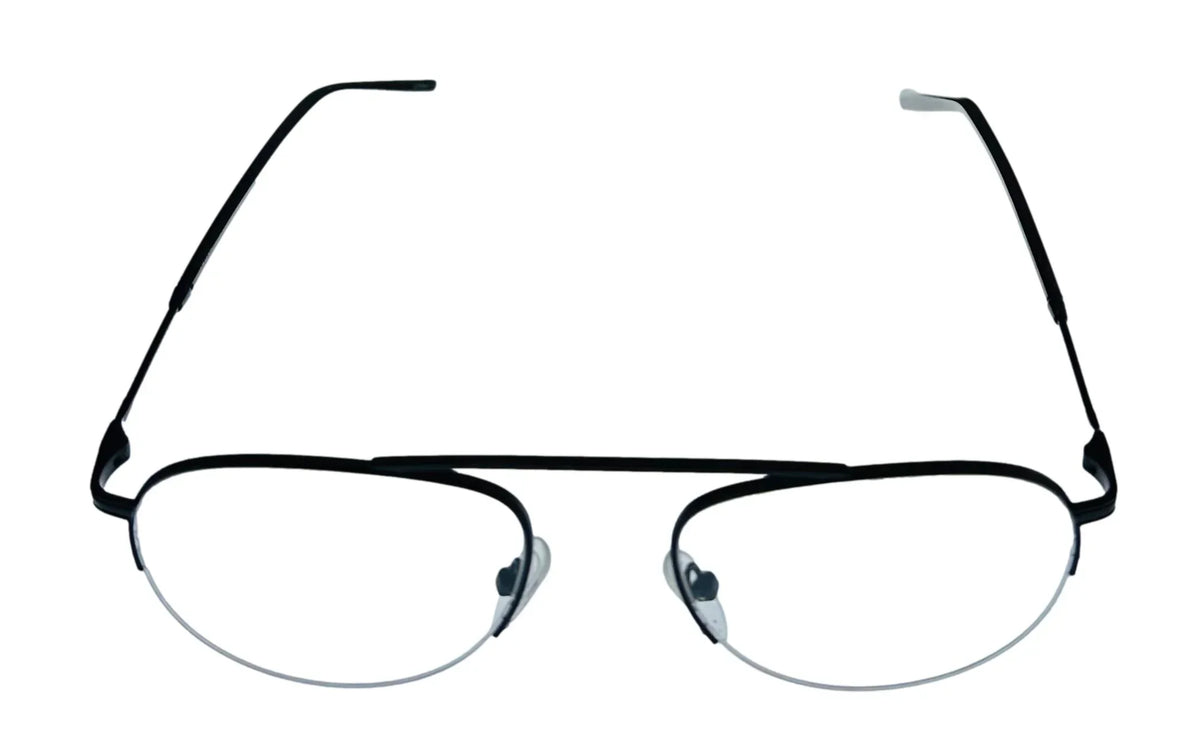 Jones New York Mens Matte Black Rimless Metal Eyewear Aviator Frame. J359. 53mm