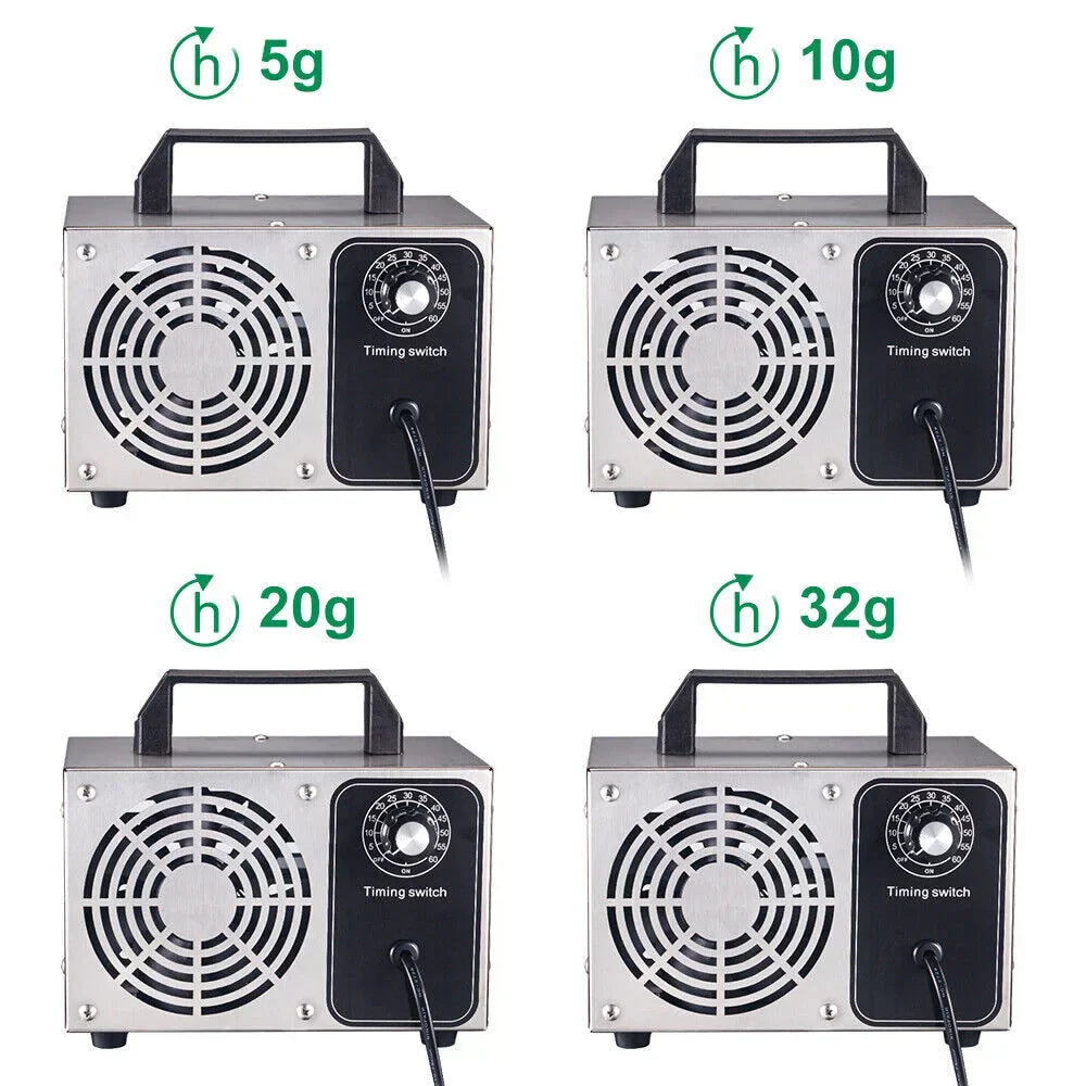 Kydely Room Ozone Machine Glossy Steel Finish 41dB - Eliminate Smoke, Dust & Pollutants with Powerful Ozone