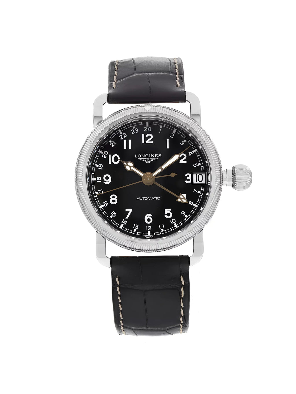 New Longines Heritage Avigation GMT Steel Black Automatic Watch L2.778.4.53.2