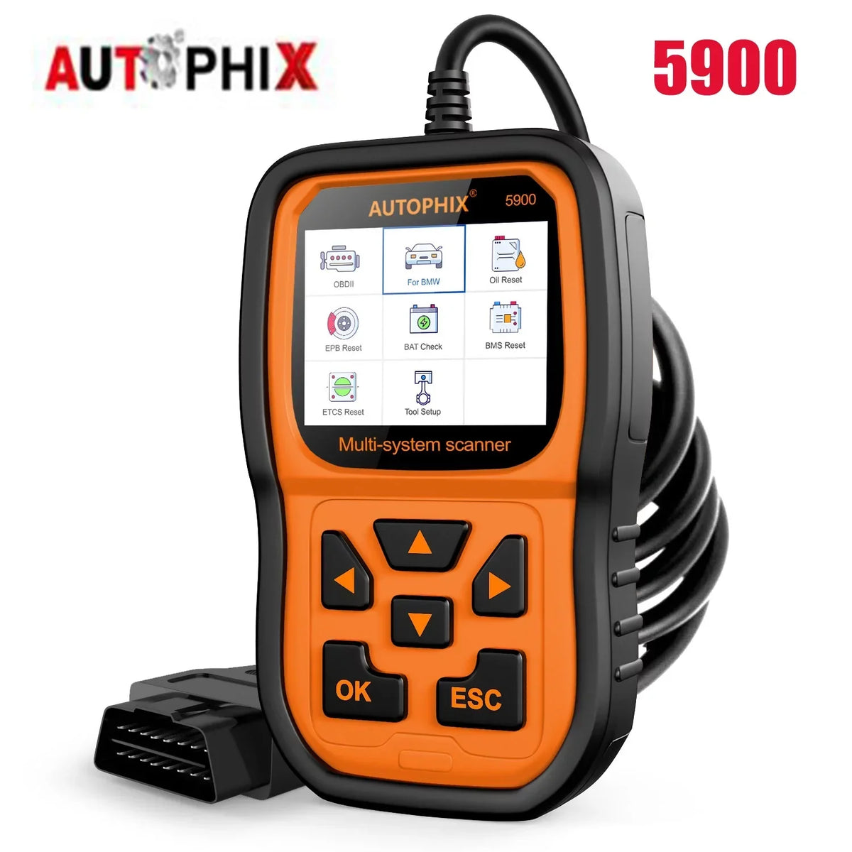 Autophix 5900 Car Scanner Fits for BMW MINI Roll-Royce All Systems Scan Tool OBD2 Scanner Car Code Reader EPB SAS Oil Reset Battery Registration Tool for BMW Automotive Diagnostic Tool