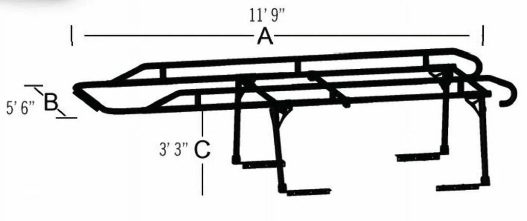 TrailFX FCLR001B 1500 lbs. Capacity Adjustable Steel Ladder Rack