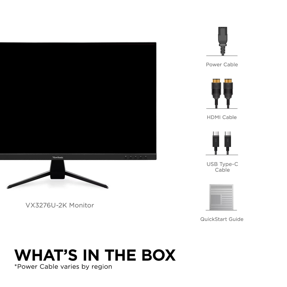ViewSonic VX3267U-2K 32 Inch 1440p IPS Monitor with 65W USB C, HDR10 Content Support, Ultra-Thin Bezels, Eye Care, HDMI, and DP Input