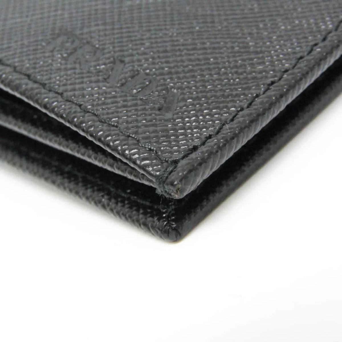 Pre-Owned Prada Saffiano 2M0836 Men's Leather Long Wallet (bi-fold) Black (Good)