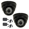 VideoSecu 2 Pack Built-in 1/3" SONY Effio CCD 600TVL Security Camera IR Day Night Vision 3.6mm Wide Angle Lens with 2 Power Supply bwi