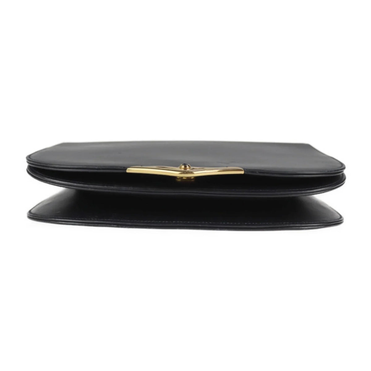 Pre-Owned CARTIER Cartier sapphire line shoulder bag calf leather dark navy 2WAY clutch (Good)
