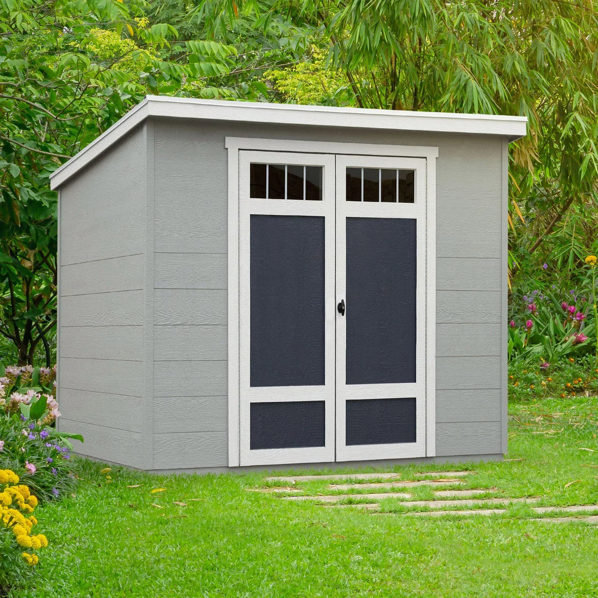 Handy Home Products Highland 8 ft x 6ft Storage Shed with Palram Roof