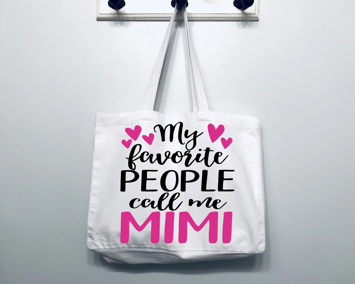 Mimi Gift My Favorite People Call Me Mimi Tote Bag Grandma Gift Idea Book Bag Travel Tote Handbag -COCOVICI