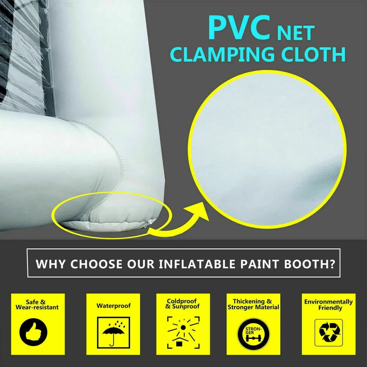 Urbanest Inflatable Paint Booth 33x16.4x11.5Ft With Blowers Car Painting Tent for Car Garage